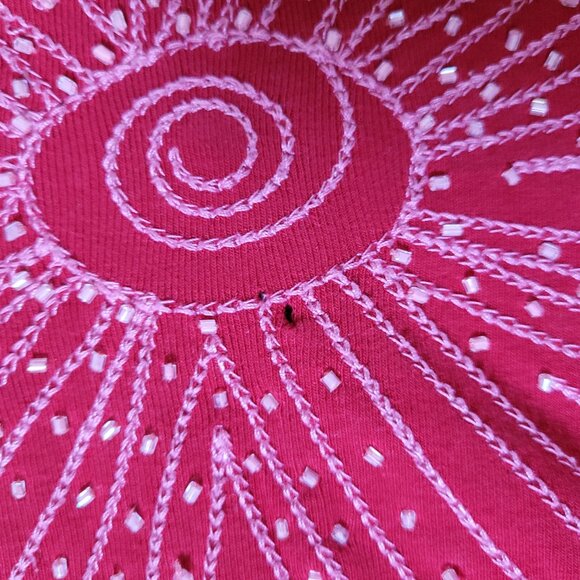 FRENCH CONNECTION, red, flowerShirt2k embroidered tank top , XS - Picture 3 of 3